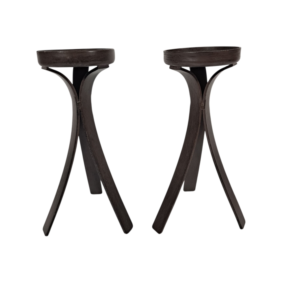 Set Of 2 Metal Bronze Color Candle Holders Made In India